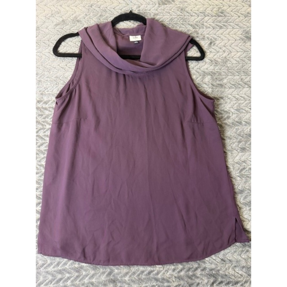 Cabi Womens Plum Purple Cowl Neck Sleeveless Blouse Top Size Medium 0061